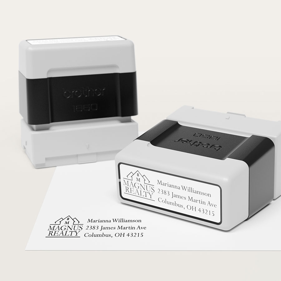 Pre-Inked Custom Stamp - Put Your Logo or Offer On a Stamp