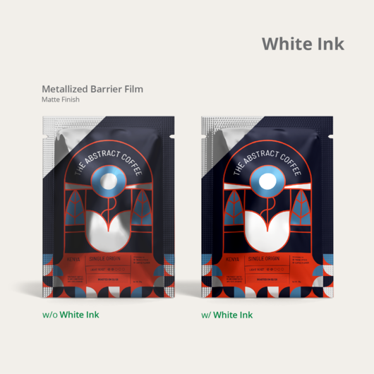 White Ink Metallized Material