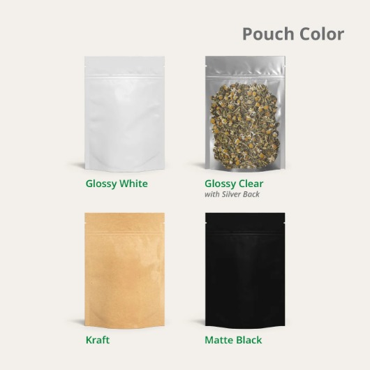 Stand-Up Pouches with Custom Labels Pouch Color