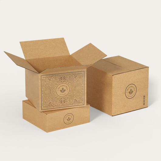 black ink shipping boxes