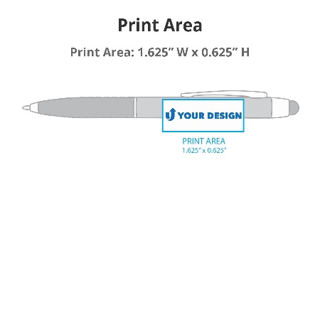 Metallic Cool Grip Stylus Pen Print Area