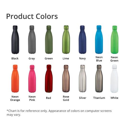 Copper Vacuum Insulated Bottle 17oz Product Colors