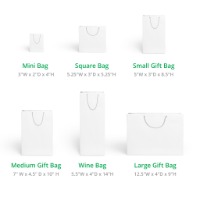 sizes of gift bags