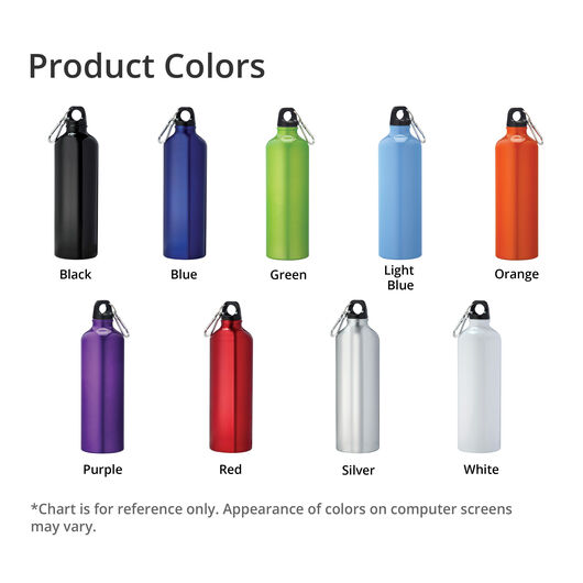 Pacific 26oz Aluminum Sports Bottle Product Colors