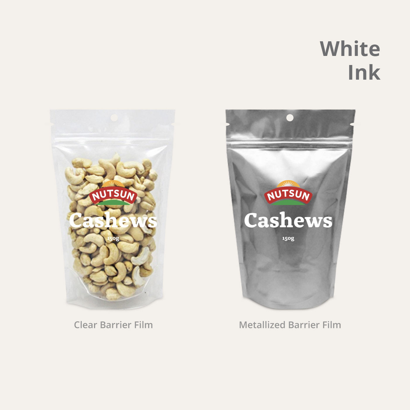 child resistant pouches white ink