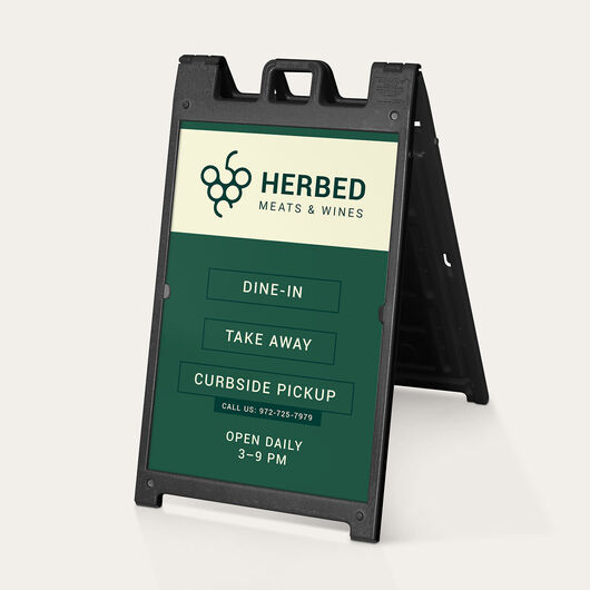 The Signicade Deluxe Sidewalk Sign Stand is durable plastic a-frame stand.