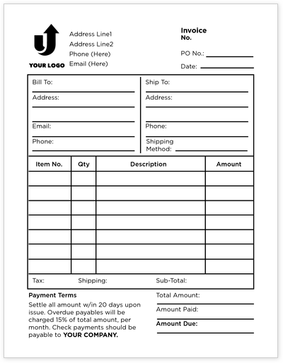 Compact Carbon Copy Invoices