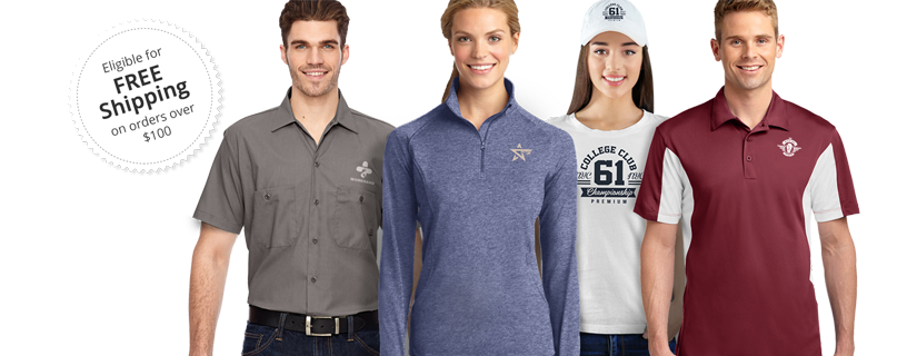 Upload your logo and create a branded image. Apparel